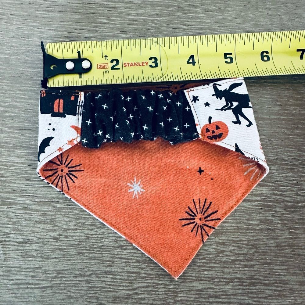 Halloween Fall Dog Spooky Print Bandana Neck Collar XS - Picture 2 of 2